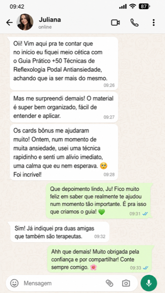 Depoimento de cliente — Juliana