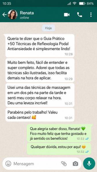 Depoimento de cliente — Renata