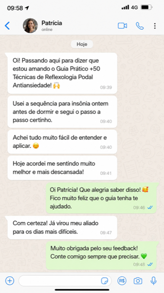 Depoimento de cliente — Patrícia