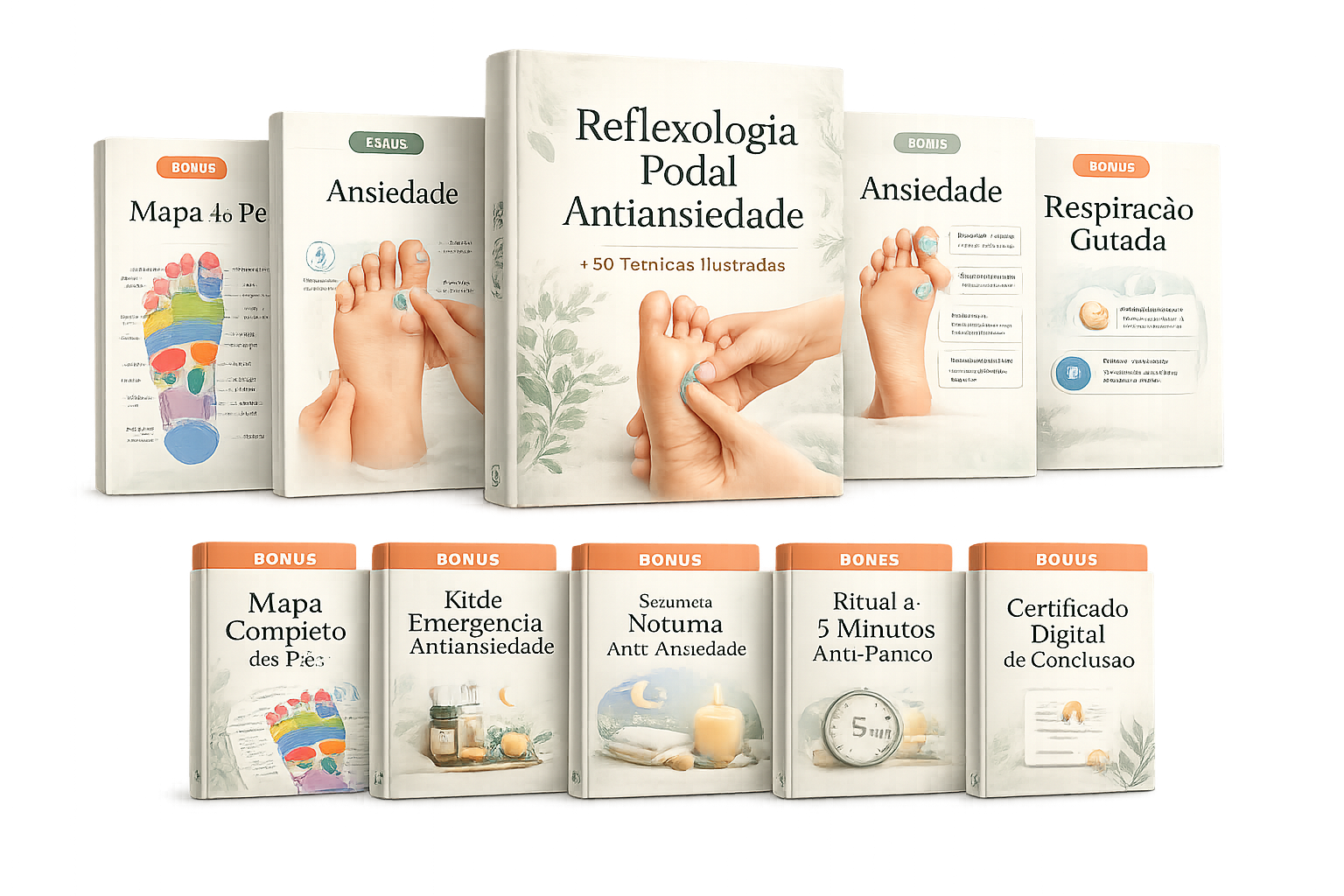 Pack de reflexologia podal antiansiedade com os 6 bônus